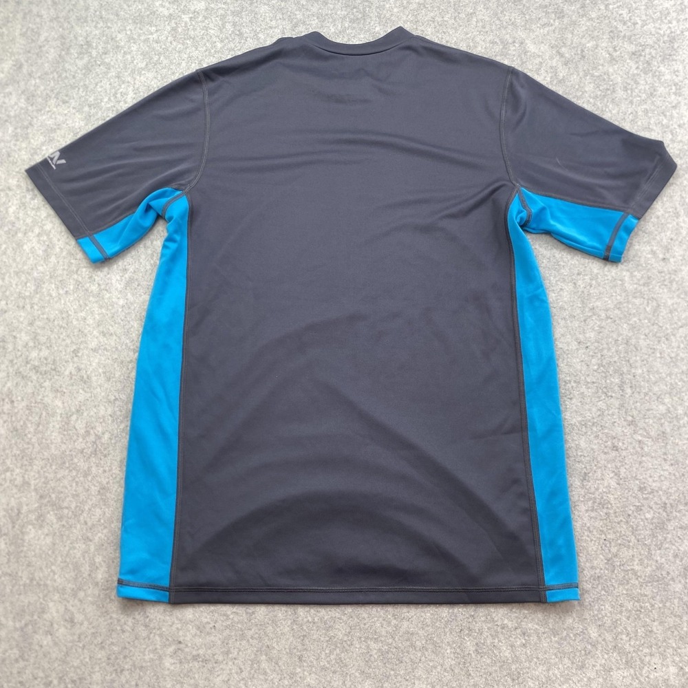 Speedo Block The Burn Shirt Mens Medium Gray Blue UV Short Sleeve Rashguard Swim - Picture 2 of 9
